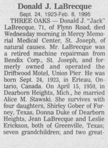 Driftwood Motel - 1995 Former Owner Passes Away